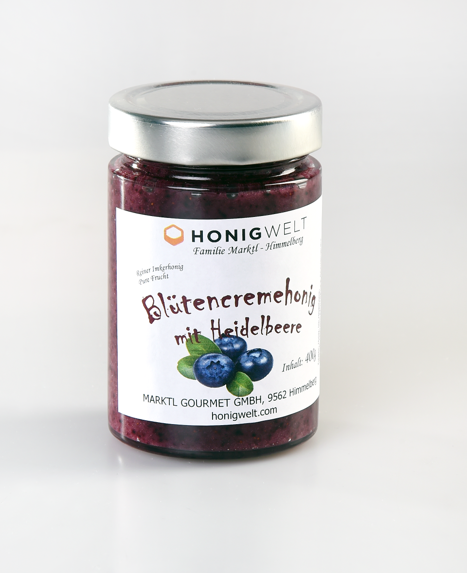 Blütencremehonig mit Heidelbeere