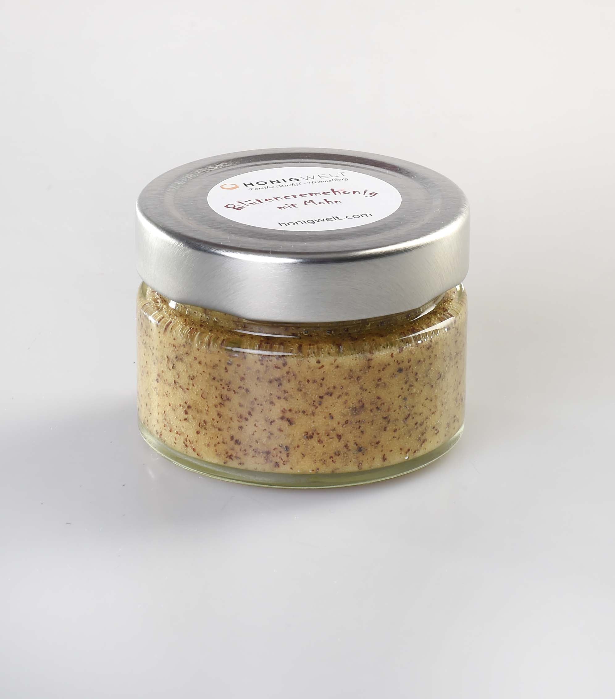 Blütencremehonig mit Mohn